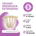 thumbnail image 2 of Extensiones de rastas Vecago, 50 mechones de 0,4 cm, 100% cabello humano, 2 of 7