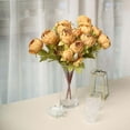 thumbnail image 6 of Efavormart 2 Pack | 19" Gold Silk Peony Flower Bouquet Arrangements, Artificial Wedding Bridal Bouquets, 6 of 11