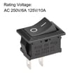 thumbnail image 3 of Interruptor de palanca mini para barco negro, interruptor de palanca para barco marino, 2 pines ON/OFF AC 250V/6A 125V/10A, 2 piezas, 3 of 4