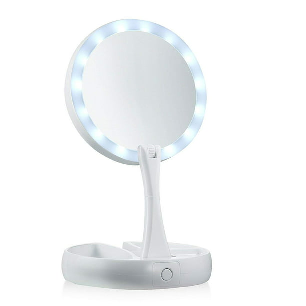 Coolmade Portable Led Makeup Mirror, Magnifying Bathroom Mirror With Light