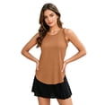 thumbnail image 7 of Racerback Tank Tops for Women Summer Crewneck Sleeveless Shirts Workout Ruffle Trim Curved Hem Summer Tanktops, 3XL, 7 of 7