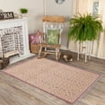 thumbnail image 2 of Casavani Block Printed Pink Rug For Living Room 5'x5' Cotton Square Area Rugs for Outdoor Patio, 2 of 7