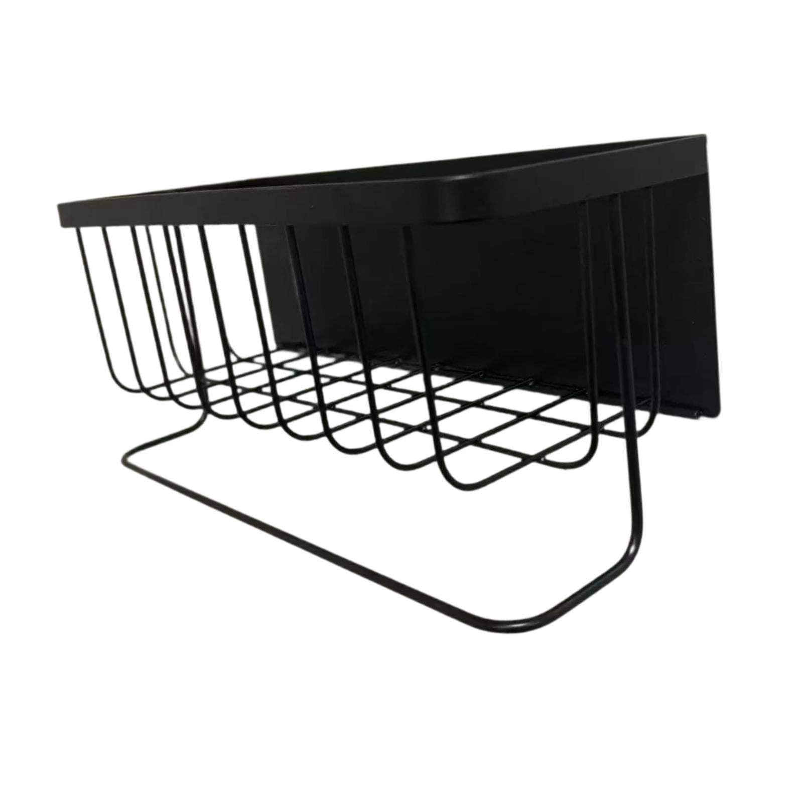 Fiocias Fridge Shelf Spice Rack Stainless Steel Kitchen Organizer Shelf Fridge Organizer Black