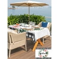 thumbnail image 5 of Outdoor Tablecloth with Umbrella Hole for Patio/Picnic/Party/Camping, Spring Pink Flowers Waterproof Table Cloth Rectangle Table Cover Washable, Country Plants Leaves Bird Farmhouse Check (60"x 120"), 5 of 9
