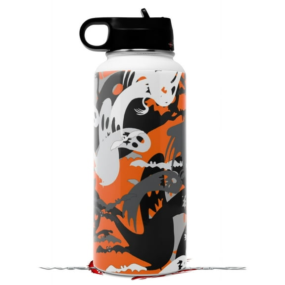 Skin Wrap Decal compatible with Hydro Flask Wide Mouth Bottle 32oz Halloween Ghosts (BOTTLE NOT INCLUDED)
