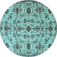 thumbnail image 1 of Ahgly Company Indoor Round Persian Light Blue Traditional Area Rugs, 6' Round, 1 of 4
