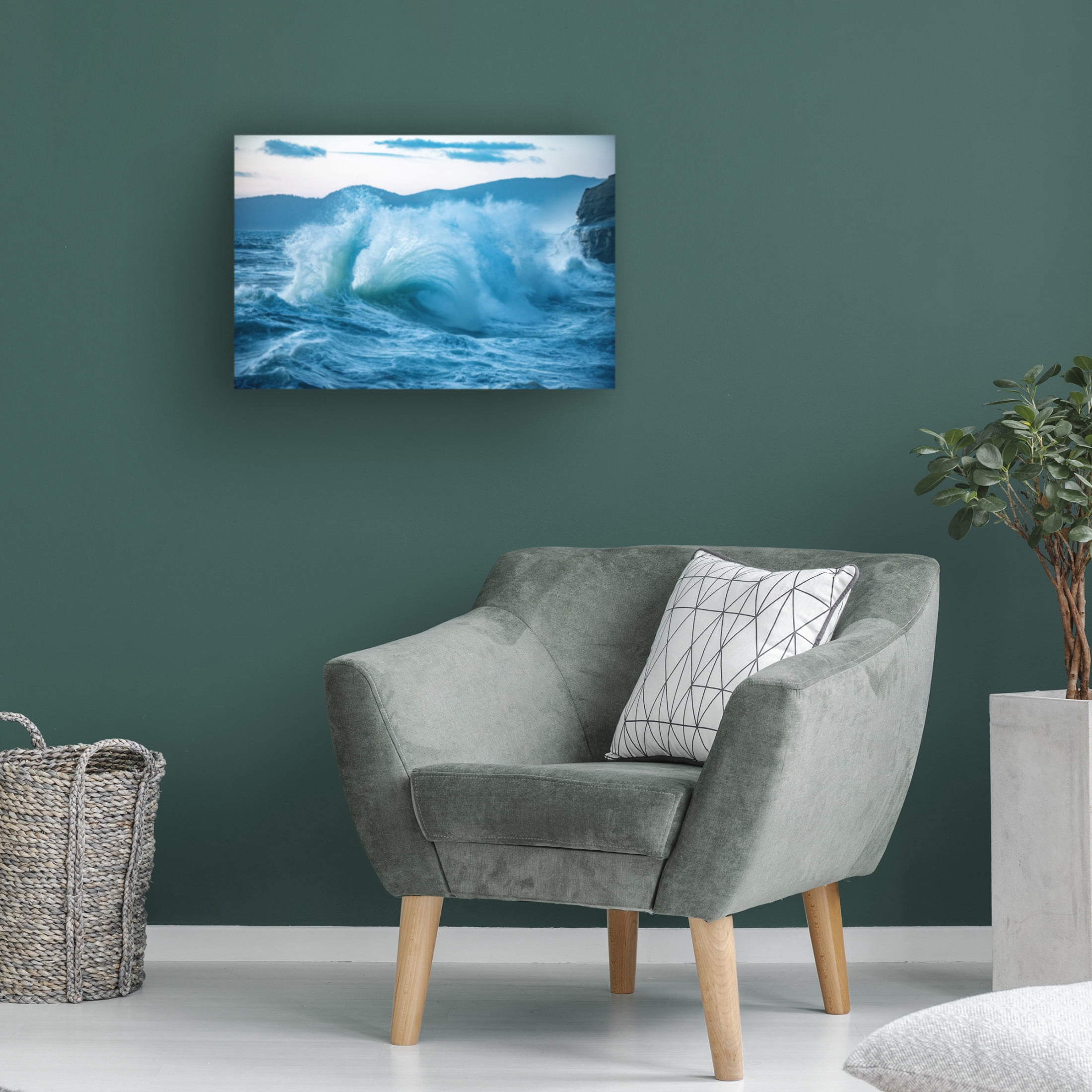 Canvas Wall Art - GS Photo 'Troubled Waters' Wall Art for Living Room, Bedroom, or Office Décor by Trademark Fine Art - 47 x 30 Inches