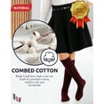 thumbnail image 5 of HUGH UGOLI Knee High Cotton Socks for Kids Girls Boys & Toddlers, Long School Uniform Socks, Soft & Comfortable,Burgundy, 12-14 Years Old, 4 Pairs, 5 of 7