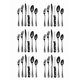 thumbnail image 1 of Juego Xtellar De Cubiertos Negros Con Cuchillos Dentados, 24 Piezas Color Negro, 1 of 5