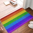 thumbnail image 5 of Haiem Colorful Glitter Rainbow Front Door Mat Indoor Outdoor Entrance, Waterproof All-Season, All-Weather Doormat, Durable Flannel Fabric, Fade Resistant, Low Profile, 16x24in, 5 of 9