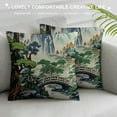 thumbnail image 3 of Fenyluxe Chinoiserie Pillow Covers ,Blue and White Pillow Covers Outdoor Decorative Pillow Covers for Couch Bed Sofa Cushion Farmhouse Pillowcases 18x18in, 3 of 5