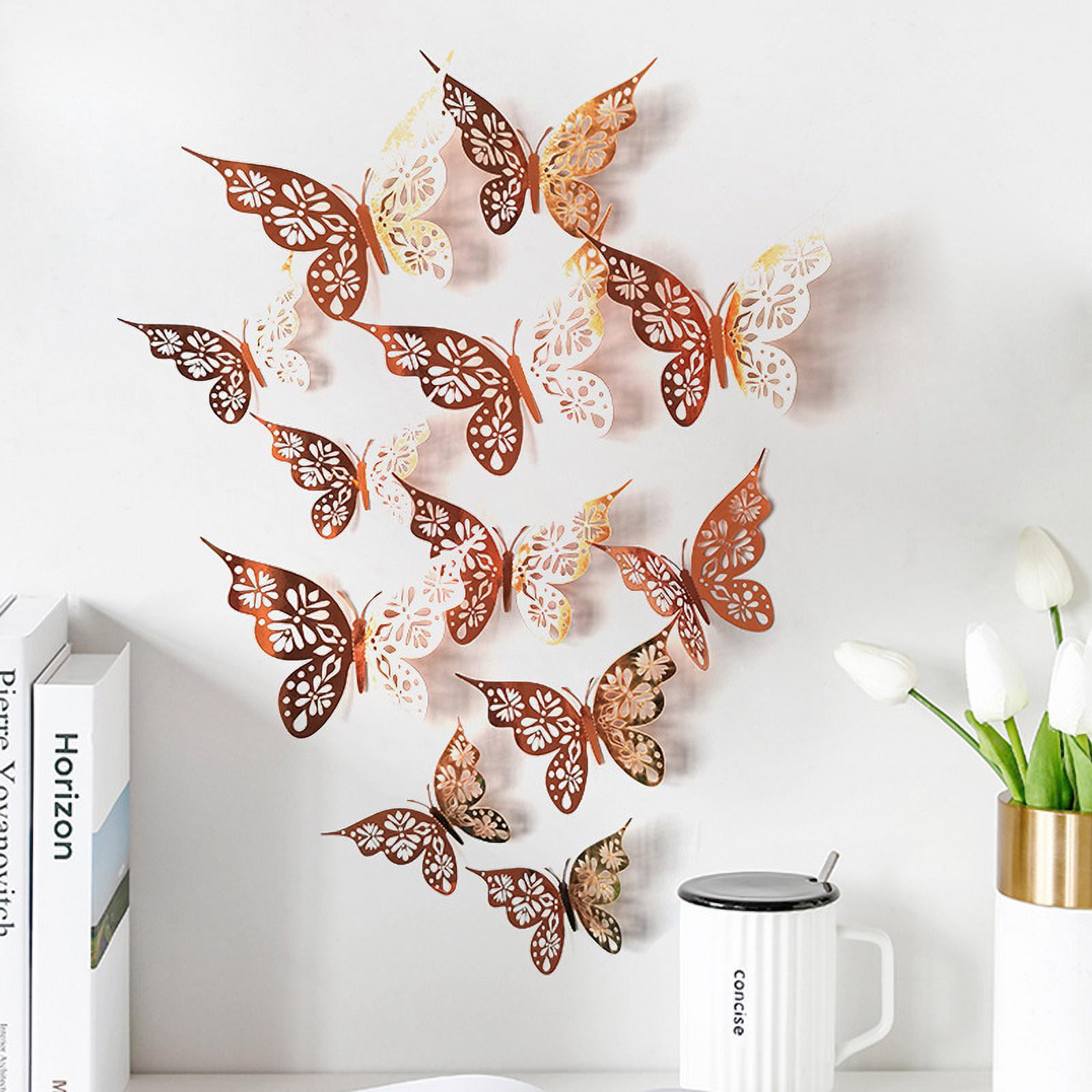 Details about   Mirror Butterfly Sticker 3D Wall Sticker Decor For Home Party Decorations 24 pcs 