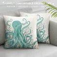 thumbnail image 3 of Nawypu  Teal Octopus Tentacles Decorative Throw Pillow Covers Pillows Case Square Cushion Cover Cases Pillowcase with Zipper Sofa Home Decor for Couch Bed Patio Car, 3 of 5