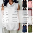 thumbnail image 4 of VBVC Women's Cotton Linen Side Ruched Tank Top , Ladies' Sleeveless Cowl Neck Tunic Blouse , Summer Casual Elegant Vacation Shirt For Women,White,S-2XL, 4 of 9
