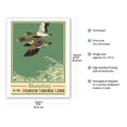 thumbnail image 2 of Hunting by the North Shore Line - Mallard Ducks - Chicago North Shore and Milwaukee Railroad - Vintage Travel Poster by Oscar Rabe Hanson c.1923 - Fine Art Matte Paper Print (Unframed) 16x20in, 2 of 4