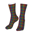thumbnail image 6 of Fuzoiu Rainbow Houndstooth Print Crew Socks,Casual Athletic Gym LightWeight Thin Socks,Casual Crew Socks for Men Woman,Calf Length Crew Socks, 6 of 7