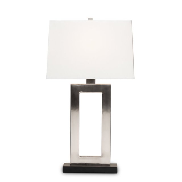 Baxton Studio Lampe de Table à Découpe Rectangulaire en Métal Serti Argent