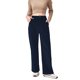 thumbnail image 1 of Pantalones anchos de pana vintage para mujer: cintura alta, parte trasera elástica, bolsillos laterales, corte recto para ropa informal, 1 of 6