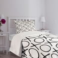 thumbnail image 5 of Ambesonne Xo Quilted Bedspread Set 2 Pcs, Doodles Monochrome Style, Twin Size, Black and White, 5 of 6