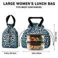 thumbnail image 5 of Blue Leopard Print Drawstring Lunch Bag Women - Drawstring Lunch Bag Insulated for Work Office - Stain-Resistant Large Lunchbags for Women with Multi-Pockets, 5 of 6