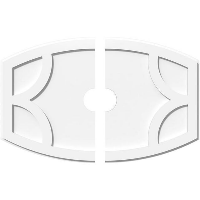 Ekena Millwork CMP32X21KY2-04000 4 in. ID x 17.25 in. Rectangle Kailey Architectural Grade PVC Contemporary Ceiling Medallion - 2 Piece