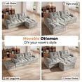 thumbnail image 5 of 85" Modular Sectional Sofa for Living Room, L-Shaped Corduroy Cloud Couch with Ottoman, Two-Layer Cushion, No Assembly Boneless Sofa, Gray, 5 of 7