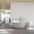 thumbnail image 6 of Vespa 63" Solid Surface Stone Freestanding Soaking Bathtub in Matte White, 6 of 20