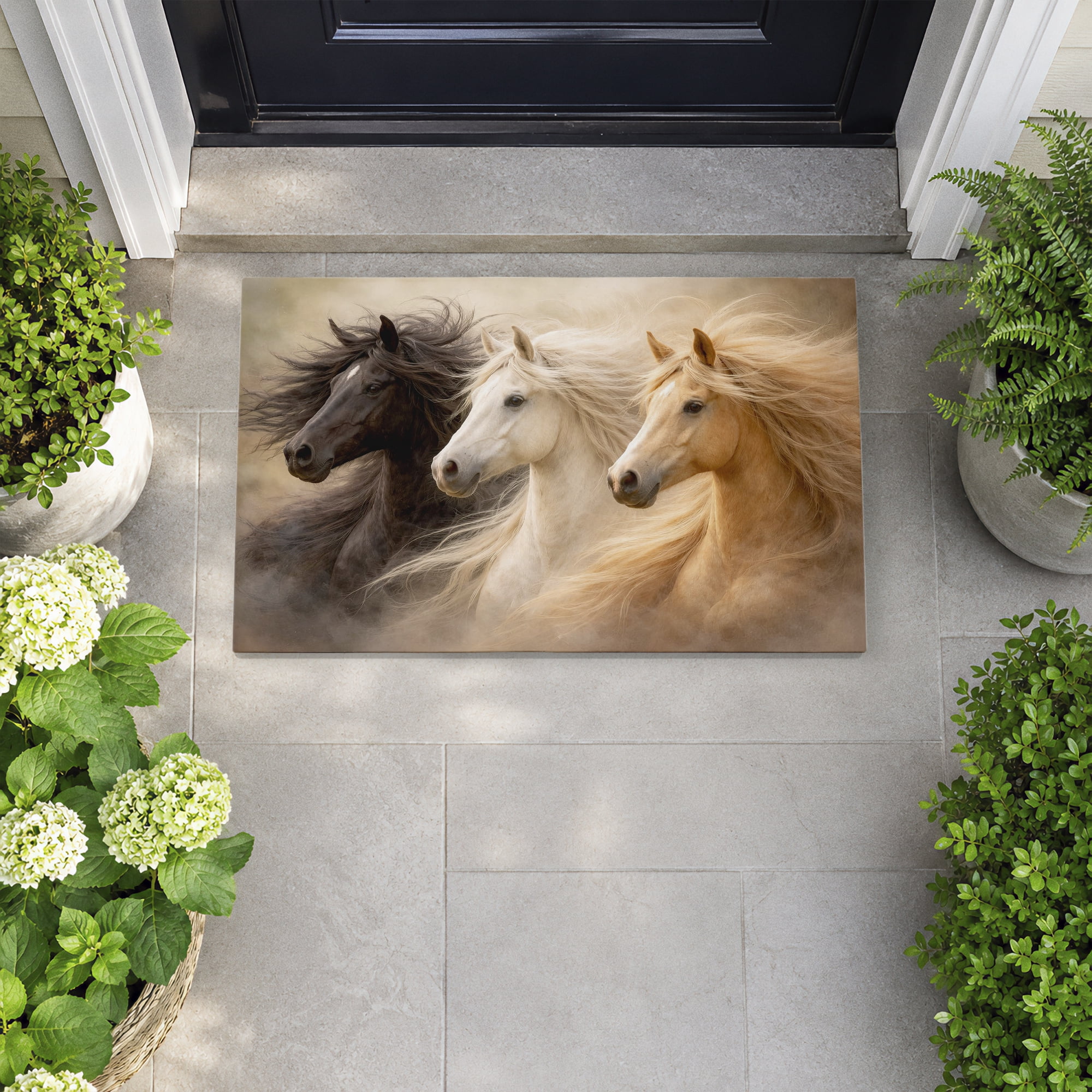 Stupell Industries Untamed Spirits Horse Trio Printed Outdoor Door Floor Mat, design by Tina LeCour