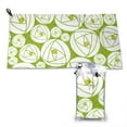 thumbnail image 1 of YFYANG Adult Microfiber Portable Travel Towel, Green Abstract Rose Quick Dry Towel with Hiking Buckle PVC Pouch, 16" x 31.5", 1 of 6