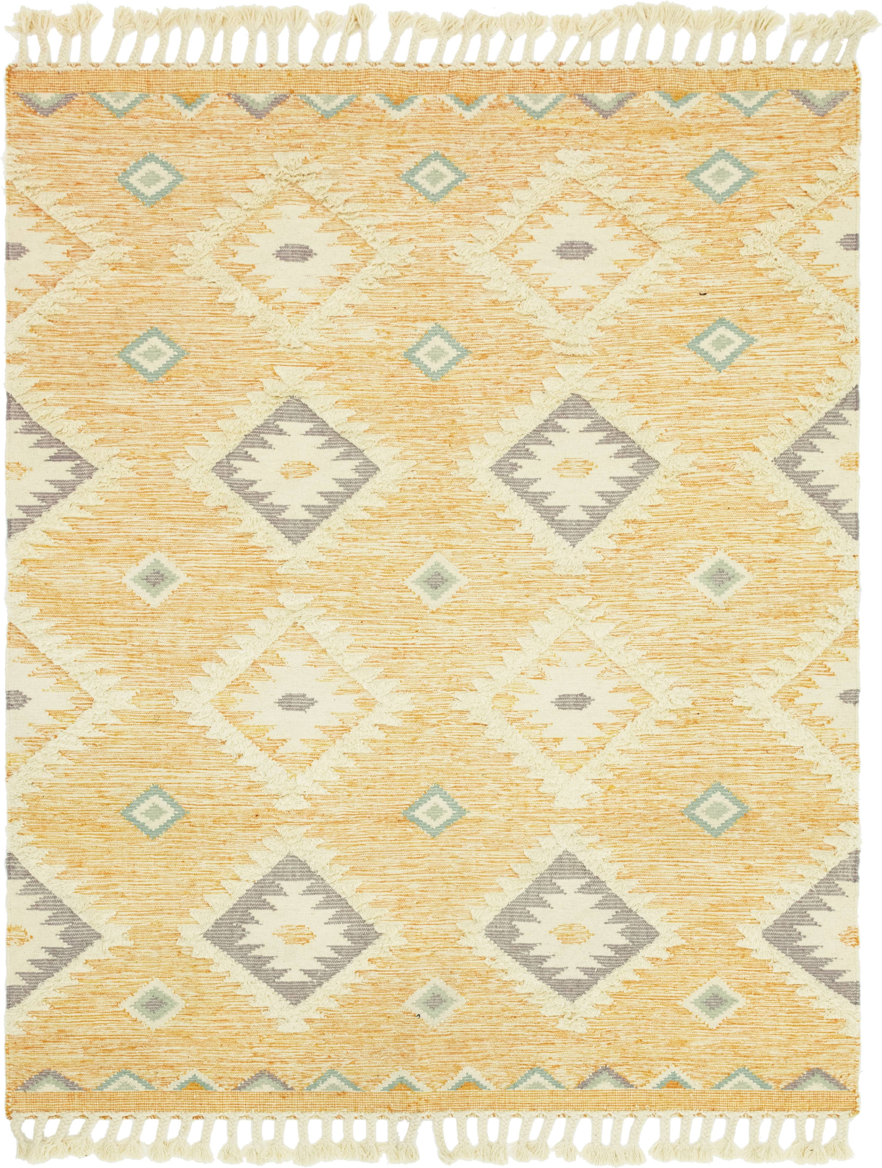 Unique Loom Geometric Southwestern Boho Area Rugs, Yellow/Beige, 8' 0 x
