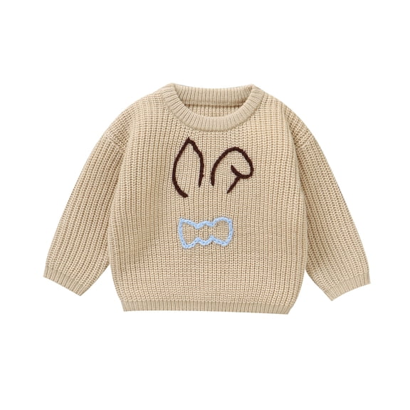Toddler Girls Kids Boys Cute Long Sleeve Knitted Easter Bunny Rabbit Pattern Sweater Pullover Tops Clothes
