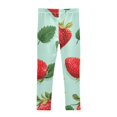thumbnail image 2 of Girl's Legging Full-Length Colorful Print Tights For Dance Gym Everyday Wear Fresh Strawberry, 2 of 8