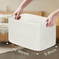 thumbnail image 5 of Natubeau 3 Pack Cotton Rope Woven Storage Baskets for Shelves, Foldable Organizer Bins for Toys Towels Books, White Nursery Storage Basket Shelf Organizer, 5 of 10