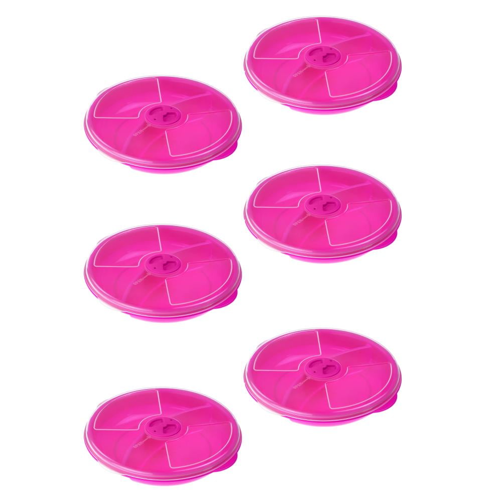 YBM Home Microwave Food Storage Tray with Cover, 2 Section