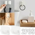 thumbnail image 2 of Ganchos adhesivos de montaje en pared Ganchos de clip colgantes blancos Colgador Gancho de baño de cocina Wmkox8yii pojnllj69, 2 of 9