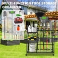 thumbnail image 4 of OUYAWEI Yard Storage Rack Rolling Garage Tool Organizer Lawn Care Outdoor Black, 4 of 6