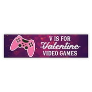 Koyal Wholesale Galentines Day Decorations Banner, V is for Video Games | Funny & Sarcastic Anti-Valentine's Day Decor
