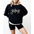 thumbnail image 5 of Jesus Sweatshirt for Women - Pearl Script Christian Faith Crewneck Pullover Black Sweatshirt Adult Small, 5 of 7