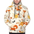 thumbnail image 5 of Bingfone Flower Fox Men'S Drawstring Hoodie Long Sleeve Pocket Sweatshirts-Xx-Large, 5 of 9