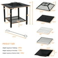 thumbnail image 4 of Costway 31'' Outdoor Fire Pit Dining Table Charcoal Wood Burning W/ Cooking BBQ Grate, 4 of 10