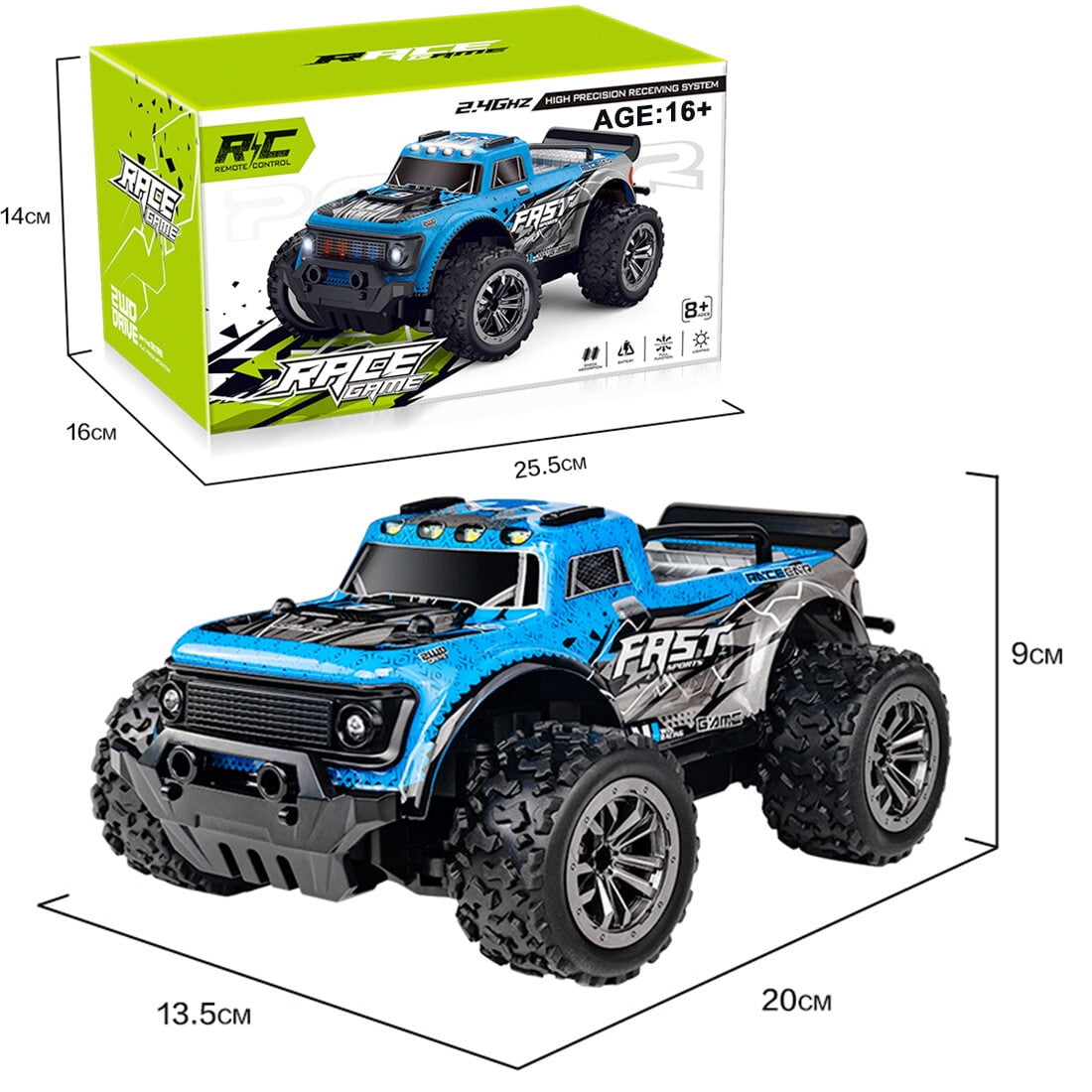 RC Electric Crawler Drift Car, 2.4GHz Mini Off-Road Truck with 2-Speed Transmission, 1/20 Scale Full Proportional Remote Control Vehicle for Collectors (RTR Version)