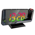 thumbnail image 2 of Radio despertador con pantalla LED regulable, fácil de usar, regalo, reloj digital de 7 colores Negro, 2 of 8