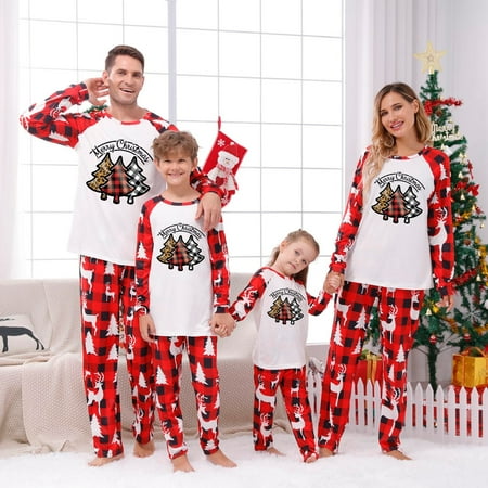 

Dezsed Christmas Family Pajamas Set Xmas Adult Kids Matching Pyjamas Christmas Baby Nightwear Romper Family Matching Outfits