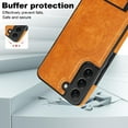 thumbnail image 4 of for Samsung Galaxy S22 PU Leather Back Case, Built-in Invisible Stand [Compatible with Magsafe] Protective Slim Kickstand Anti-fall Phone Cover Compatible with Samsung Galaxy S22, Khaki, 4 of 8