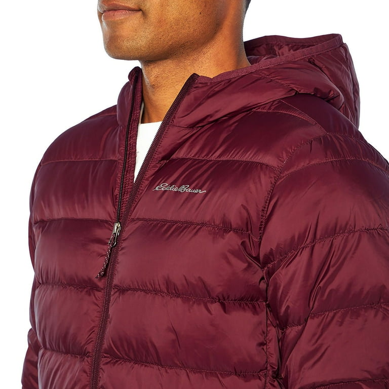 Eddie Bauer Men s Microlight III 650 Fill Down Packable Hooded Jacket Zinfandel L Walmart