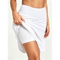 thumbnail image 3 of DENTOYOU Skirts for Women Knee Length Skort Zipper Pockets Women's High Waist Casual Athletic Golfs Tennis Skirt UV Protection White XXL, 3 of 7