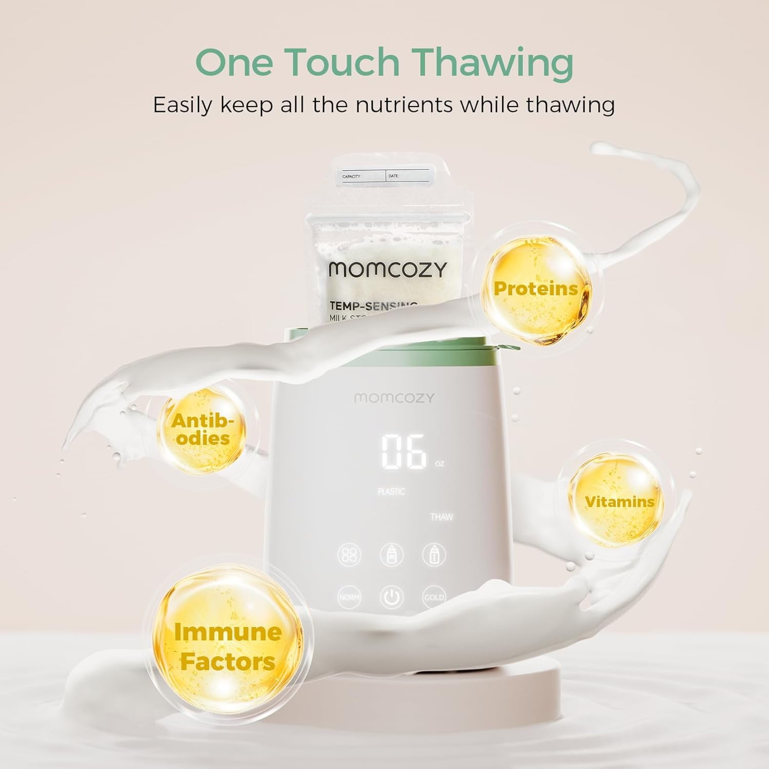 Momcozy Baby Bottle Warmer, 6-in-1 Baby Milk Warmer with Smart Temperature Control, Breastmilk Warmer, Fast Baby Food Heater, Steam Sterilizer