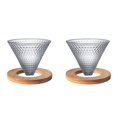 thumbnail image 1 of Juego de 2 embudos de café con forma de V y gotero de vidrio con forma de fresa para filtro de café, diámetro interior de 8,8 cm, 1 of 6