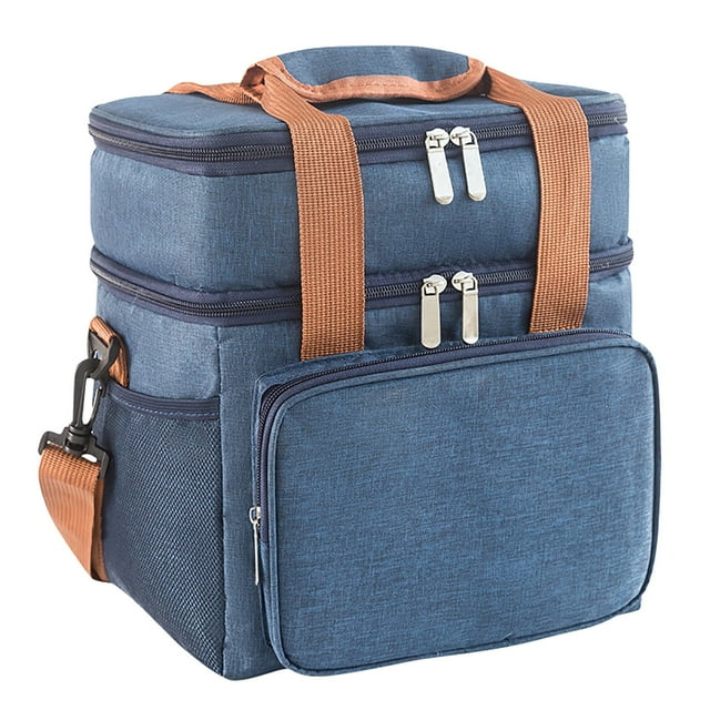 Insulated Large Lunch Double Heavy Duty Womens Lunch Boxes for School Water Bottle Bags for Tote Bags Woman Lunch Bag for Work with Bottle Holder Heavy Duty Bags for Men Thirty One Lunch Tote