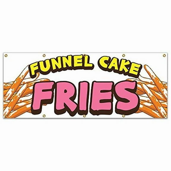 120 in. Concession Stand Food Truck Single Sided Banner - Funnel Cake Fries